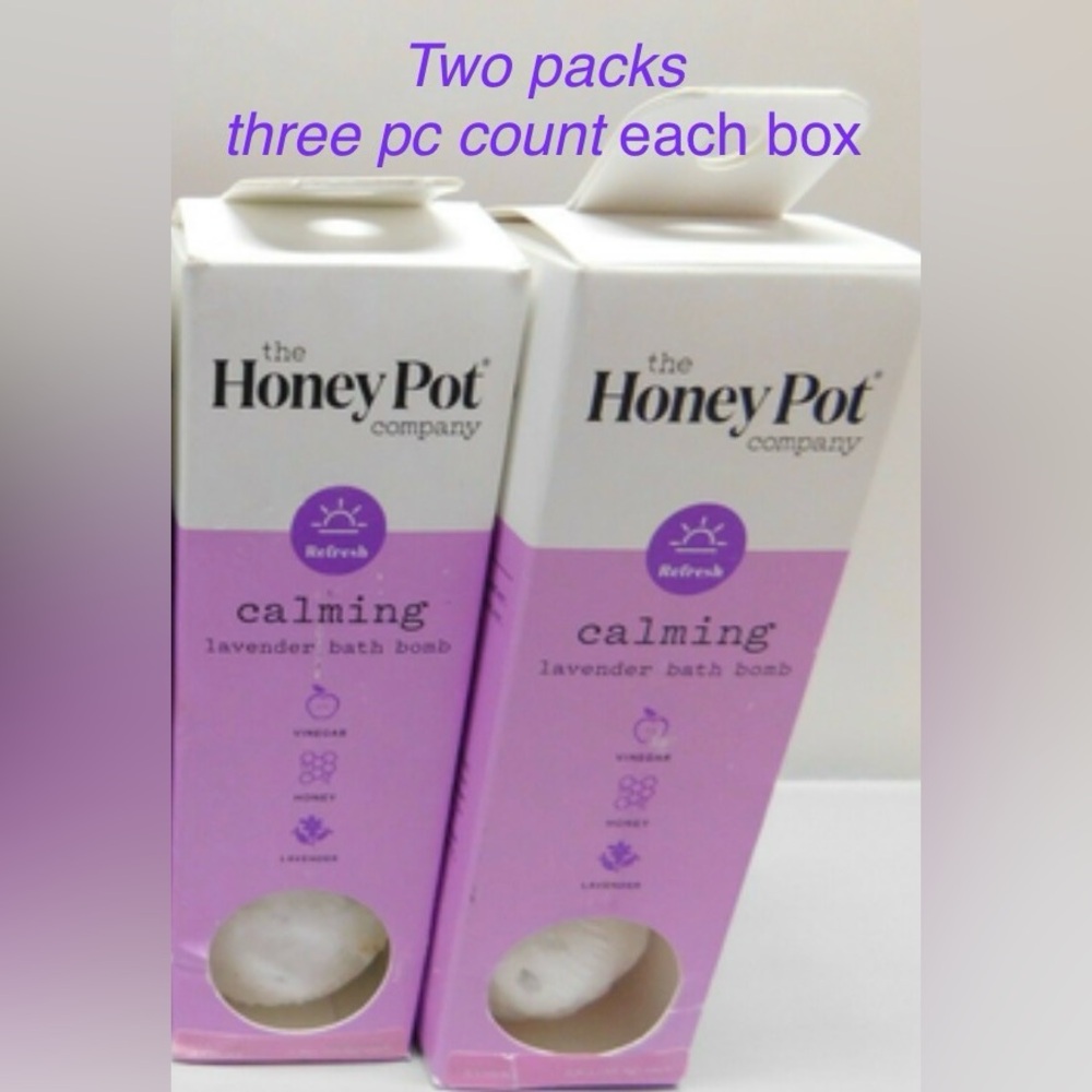 The Honey Pot Lavender Bath Bomb (3ct) per box x 2 BOXES =6pc NEW